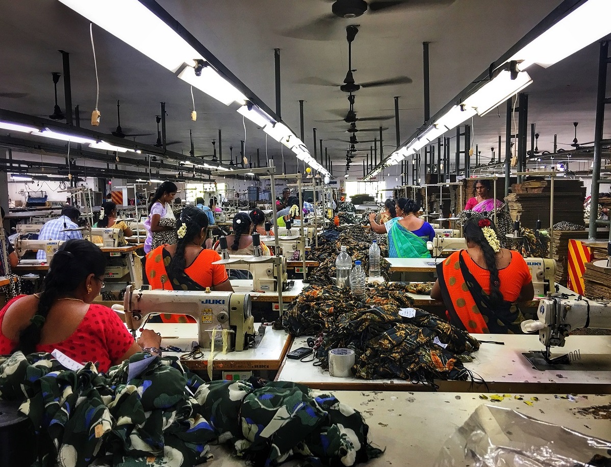 Manufacturing floor with sewing machines
